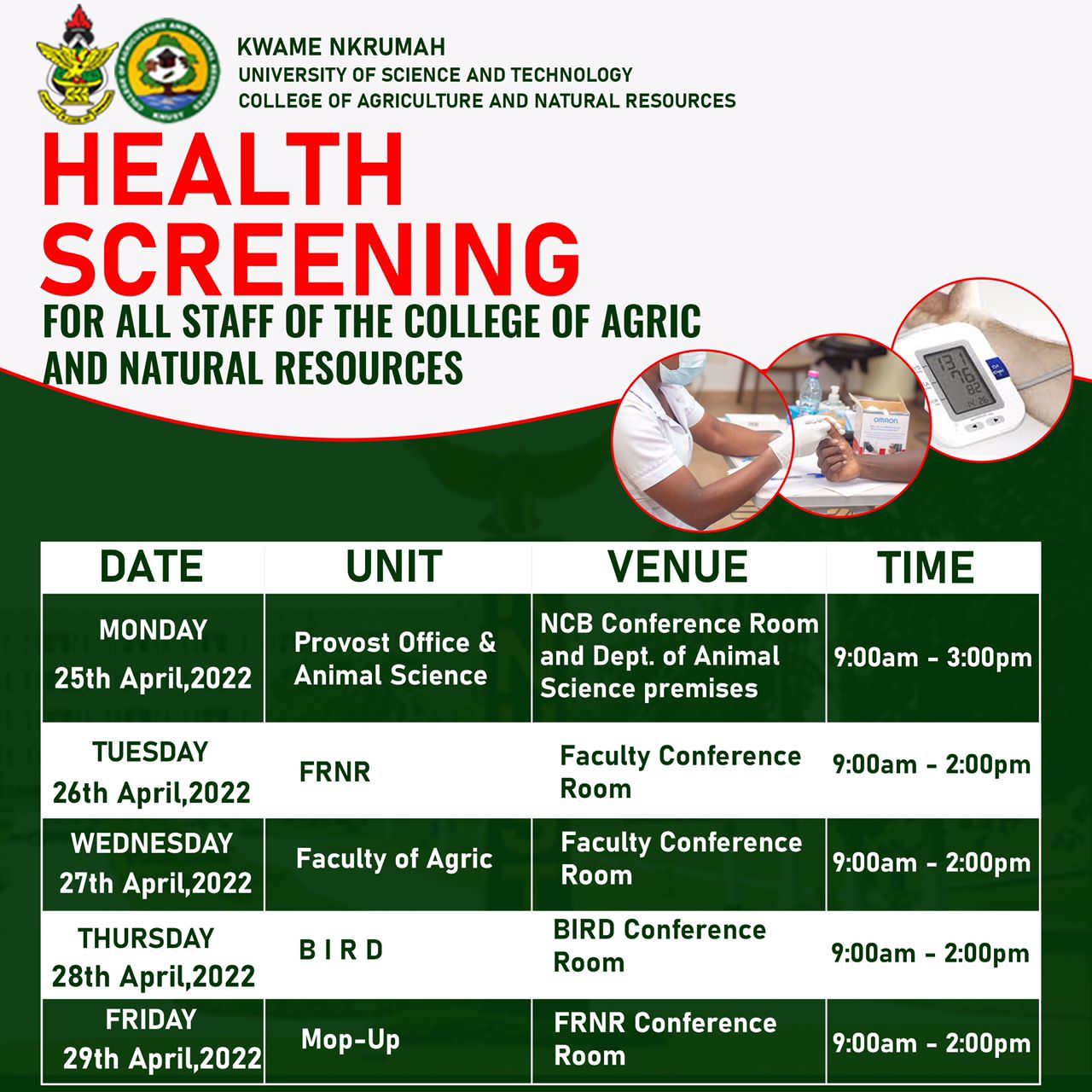 CANR Health Screening
